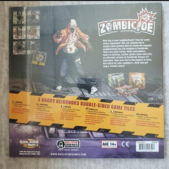 ZOMBICIDE 3 Angry Neighbors Game Tiles New - Picture 3 of 7